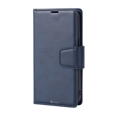 iPhone 15 Compatible Case Cover With Detachable Magnetic Flip Leather Wallet - Navy